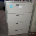Global Grey 4 Drawer Lateral File Cabinet, Locking